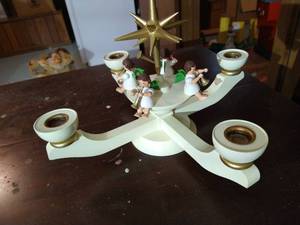 lot 291 image: Decorative Wooden Candle Holder - Made in East Germany