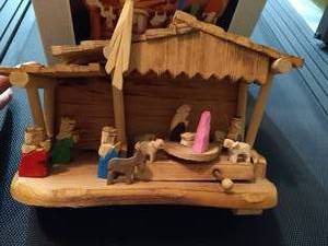 lot 300 image: Wooden Nativity SetMusic Box