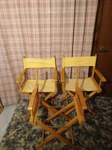 lot 312 image: (3) Folding Directors Chairs