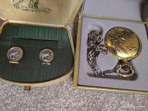 lot 323 image: Cufflinks & Pocket Watch