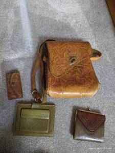 lot 324 image: Vintage Leather Purse & Three Wallets
