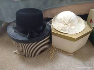 lot 333 image: (2) Vintage Hats With Boxes