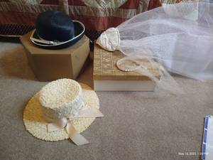 lot 400 image: (2) Vintage Hats, Veil & Blusher