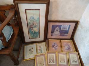 lot 413 image: Picture Lot - Flower Prints, Stencils, Etc