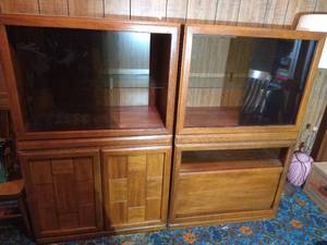 lot 442 image: (2) Vintage Heavy Cabinets