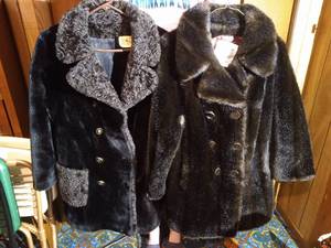 lot 449 image: (2) Vintage Imitation Fur Coats