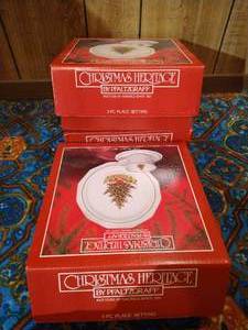 lot 457 image: Pfaltzgraff Christmas Heritage Dishes - (3) 3 Piece Place Settings