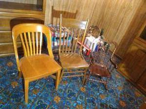 lot 472 image: Three Wood Chairs