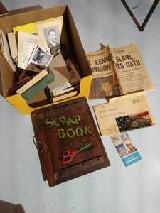 lot 575 image: Ephemera- JFK Assassination Paper, Scrapbook, Photos & Postcards