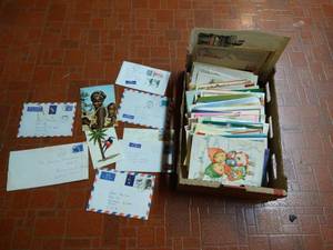 lot 589 image: Ephemera- Vintage Airmail Stamps & Christmas Cards