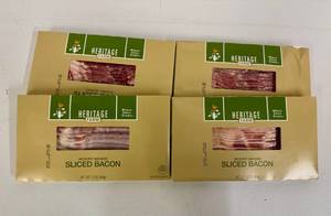 lot 266 image: F. 4x 12oz Hickory Smoked Sliced Bacon-Heritage Farm