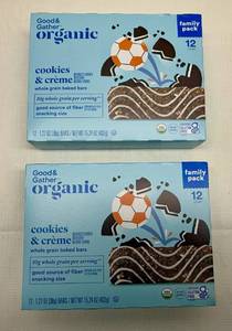 lot 267 image: MM. 2x 12ct-Family Size Good & Gather Organic Baked Snack Bars-Cookies & Crme-72025