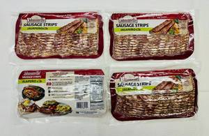 lot 225 image: B. 6x 10oz Johnsville Sausage Strips-Jalapeno