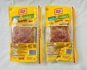 lot 258 image: B. 2x 28oz Oscar Mayer Smoked Ham & Turkey Sub Kit-22025