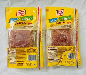 lot 259 image: B. 2x 28oz Oscar Mayer Smoked Ham & Turkey Sub Kit-22025