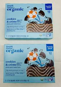 lot 271 image: MM. 2x 12ct-Family Size Good & Gather Organic Baked Snack Bars-Cookies & Crme-72025
