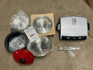 lot 12 image: George Foreman Grill & Pasta Pot, Steamers & Strainers