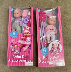 lot 19 image: 2x Baby Dolls-Stroller & Highchairs