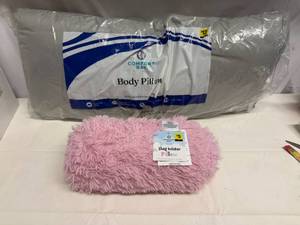 lot 39 image: Body Pillow & Shag Bolster
