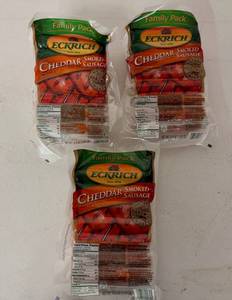 lot 63 image: 3x 14ct Eckrich Cheddar Smoked Sausage