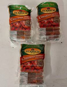 lot 64 image: 3x 14ct Eckrich Cheddar Smoked Sausage