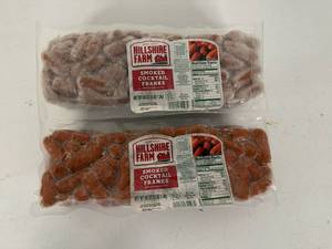 lot 78 image: 2x 3lbs Hillshire Farm Smoked Cocktail Franks