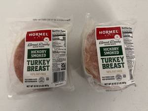 lot 105 image: 2x 32oz Bread Ready Hickory Smoked Turkey Breast