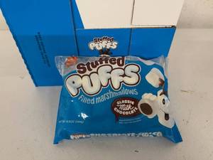 lot 124 image: 6x 8oz Stuffed Puffs-Milk Chocolate-Great for Campfires
