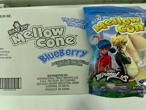 lot 126 image: 18x 3.5oz Mellow Cones-Blueberry-Tastes like a Peep in an Ice Cream Cone