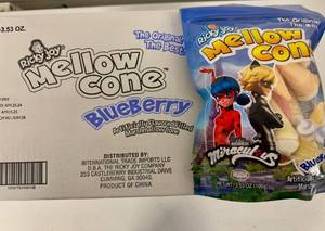 lot 129 image: 18x 3.5oz Mellow Cones-Blueberry-Tastes like a Peep in an Ice Cream Cone