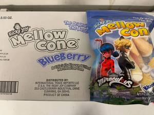 lot 130 image: 18x 3.5oz Mellow Cones-Blueberry-Tastes like a Peep in an Ice Cream Cone