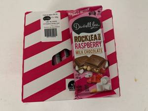 lot 131 image: 12x 6.4oz Darrell Lea Rock Lea Road Raspberry Milk Chocolate