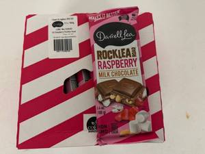 lot 134 image: 12x 6.4oz Darrell Lea Rock Lea Road Raspberry Milk Chocolate