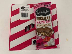 lot 136 image: 12x 6.4oz Darrell Lea Rock Lea Road Raspberry Milk Chocolate