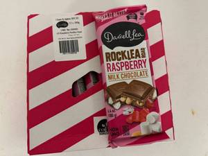 lot 137 image: 12x 6.4oz Darrell Lea Rock Lea Road Raspberry Milk Chocolate