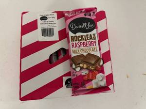 lot 138 image: 12x 6.4oz Darrell Lea Rock Lea Road Raspberry Milk Chocolate