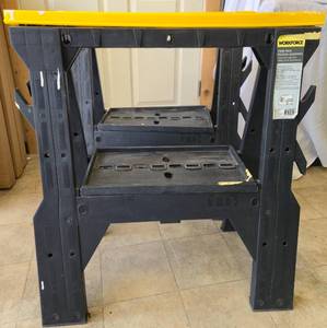lot 7 image: Workforce   28 in. Folding Sawhorse Twin Pack used