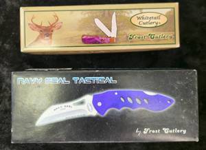 lot 11 image: Frost Cutlery  Navy Seal Tactical  & Whitetail Cuttin Horse Stockman