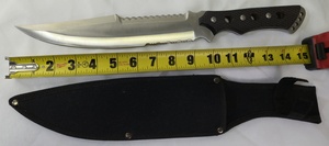 lot 19 image: Frost Cutlery  Klondike Rush Bowie Black Fixed Blade Knife - Satin Serr