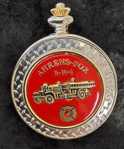 lot 29 image: Franklin Mint  Ahrens-Fox R-K-4 Fire Truck Pocket Watch