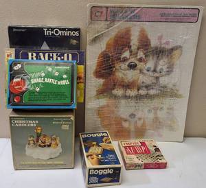 lot 35 image: Classic & New Games, Super- Giant Gram Tray Puzzle, Paint by Number Music Box.