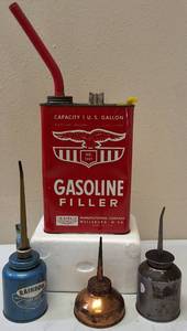 Collectors  Eagle Oil Pump Oiler's  &  Eagle 1gallon  Gasoline Filler