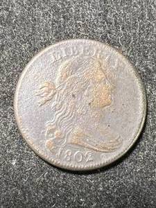lot 12 image: 1802 US FLOWING HAIR LARGE CENT XF40