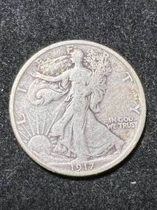 lot 23 image: 1917-D reverse US WALKING LIBERTY HALF DOLLAR