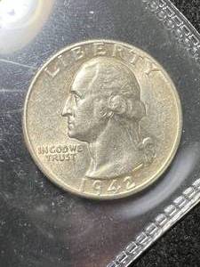 lot 24 image: 1942-D US WASHINGTON QUARTER AU58