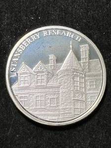 lot 42 image: 1 TROY OZ .999 FINE SILVER STANSBERRY RESEARCH ROUND