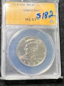 lot 51 image: 1995-D US KENNEDY HALF DOLLAR ANACS MS67
