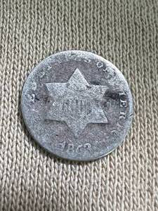 lot 66 image: 1853 US 3 CENT SILVER