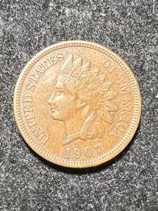 lot 80 image: 1907 US INDIAN HEAD CENT AU