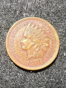 lot 83 image: 1906 US INDIAN HEAD CENT AU